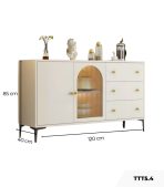 Tủ Trang Trí Gỗ Khung Gỗ sọc trong TTT5.4 120x40x85 - Trắng