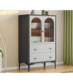Tủ Trang Trí TTT6.2 60x40x110 - Ghi + Trắng