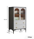 Tủ Trang Trí TTT6.2 60x40x110 - Ghi + Trắng