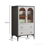 Tủ Trang Trí TTT6.2 60x40x110 - Ghi + Trắng