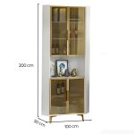 Tủ Trang Trí Góc Tường Khung nhôm Kính màu TTT8.1 100x50x200 - Trắng