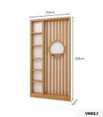 Vách ngăn bếp VN02.1 120×30×280 – Vân gỗ nhạt