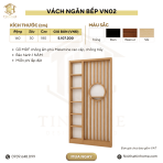 Vách ngăn bếp VN02.1 120×30×280 – Vân gỗ nhạt - Ảnh 2