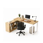 Bàn làm việc Chữ L LBV39.7 140×120 – Vân gỗ nhạt