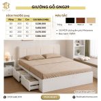 Giường gỗ GNG29.4 180×200 – Trắng