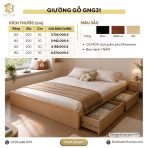 Giường ngủ GNG31.4 180×200 – Vân gỗ nhạt