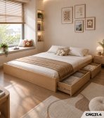 Giường ngủ GNG31.4 180×200 – Vân gỗ nhạt