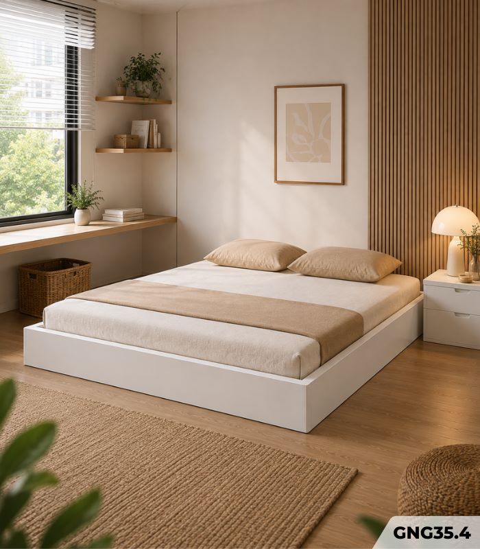 Giường ngủ GNG35.4 180×200 – Trắng