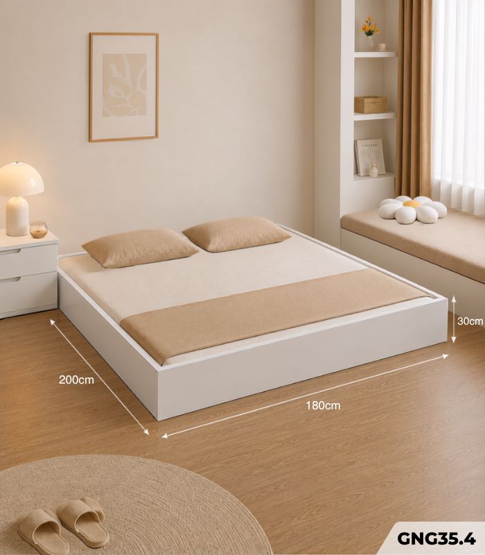 Giường ngủ GNG35.4 180×200 – Trắng