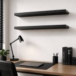 Kệ gỗ thanh ngang treo tường trang trí 40x20 KTT06.1 - Đen