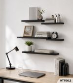 Kệ gỗ thanh ngang treo tường trang trí 50x30 KTT06.2 - Đen