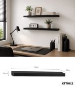 Kệ gỗ thanh ngang treo tường trang trí 50x30 KTT06.2 - Đen - Ảnh 2