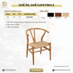 Ghế ăn, ghế cafe Wishbone Chair dây đan hiện đại PB01.3 - Trắng + Vân gỗ nhạt