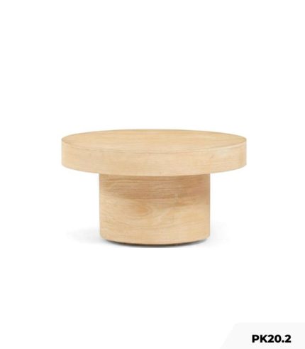 Bàn trà gỗ tròn PK20.2 - Vân gỗ nhạt