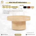 Bàn trà gỗ tròn PK20.2 - Vân gỗ nhạt