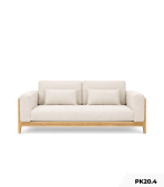 Ghế Sofa băng phòng khách cao cấp PK20.4 200×80 – Trắng + Vân gỗ nhạt