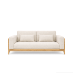 Ghế Sofa băng phòng khách cao cấp PK20.4 200×80 – Trắng + Vân gỗ nhạt