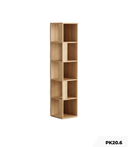 Kệ gỗ decor góc tường 5 tầng PK20.6 - Vân gỗ nhạt
