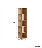 Kệ gỗ decor góc tường 5 tầng PK20.6 - Vân gỗ nhạt