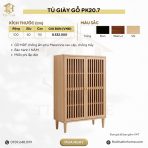 Tủ gỗ để giày nhỏ gọn PK20.7 - Vân gỗ nhạt
