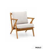 Ghế Sofa đơn cafe chữ Z khung gỗ PK24.3 - Vân gỗ đậm
