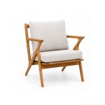 Ghế Sofa đơn cafe chữ Z khung gỗ PK24.3 - Vân gỗ đậm
