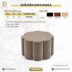 Ghế đôn Sofa hình bông hoa PK24.4 - Xám chì