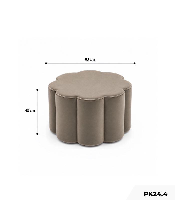 Ghế đôn Sofa hình bông hoa PK24.4 - Xám chì