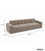 Ghế Sofa văng bọc da PK24.5 - Xám chì