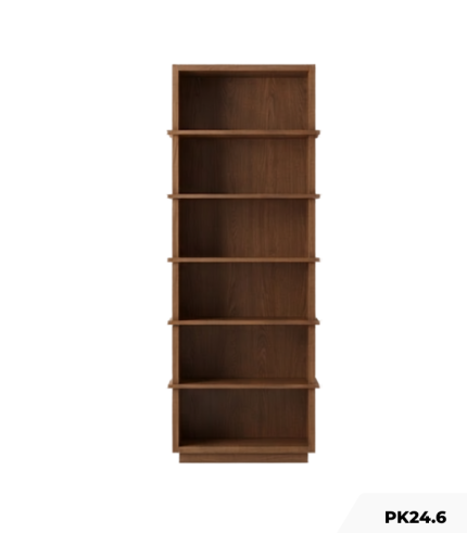 Kệ trang trí phòng khách PK24.6 60x180 - Vân gỗ đậm