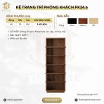 Kệ trang trí phòng khách PK24.6 60x180 - Vân gỗ đậm