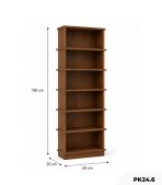 Kệ trang trí phòng khách PK24.6 60x180 - Vân gỗ đậm