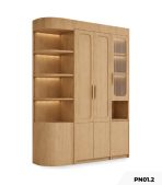 Tủ quần áo cánh gỗ phối kính sang trọng PN01.2 200x200 - Vân gỗ nhạt