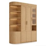 Tủ quần áo cánh gỗ phối kính sang trọng PN01.2 200x200 - Vân gỗ nhạt