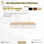 Bàn trang điểm treo tường PN01.4 100x50 - Trắng + Vân gỗ nhạt