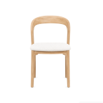 Ghế Neva không tay có đệm PN01.5 - Trắng + Vân gỗ nhạt