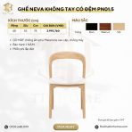 Ghế Neva không tay có đệm PN01.5 - Trắng + Vân gỗ nhạt - Ảnh 4