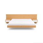 Gường bay gỗ kèm 2 Tab đầu giường PN01.6 160x200 - Vân gỗ nhạt