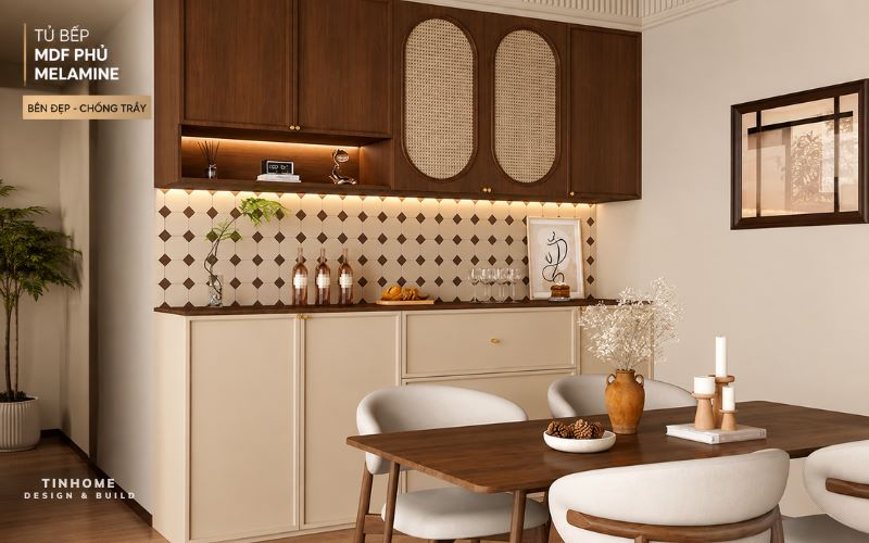 Tủ bếp MDF phủ Melamine là gì? Có nên lựa chọn không?