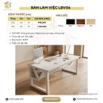 Bàn làm việc LBV06.10 120×60 – Trắng + Khung chân đen - Ảnh 4