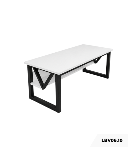 Bàn làm việc LBV06.10 120×60 – Trắng + Khung chân đen