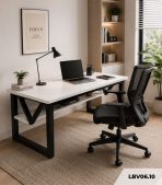 Bàn làm việc LBV06.10 120×60 – Trắng + Khung chân đen