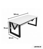 Bàn làm việc LBV06.10 120×60 – Trắng + Khung chân đen