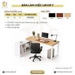 Bàn làm việc Chữ L LBV39.7 140×120 – Vân gỗ nhạt + Trắng