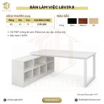 Bàn làm việc Chữ L LBV39.8 140×120 – Trắng