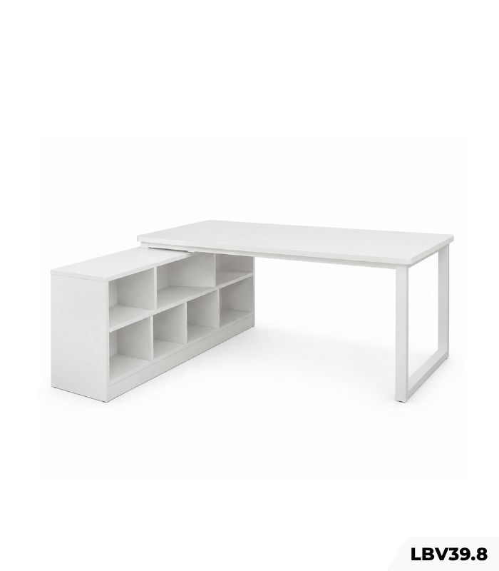Bàn làm việc Chữ L LBV39.8 140×120 – Trắng