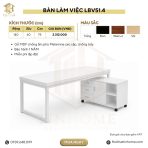 Bàn làm việc Chữ L LBV51.4 140×100 – Trắng