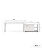 Bàn làm việc Chữ L LBV51.4 140×100 – Trắng