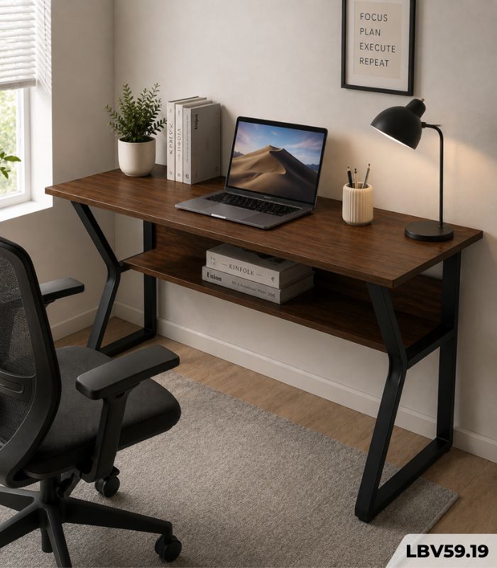 Bàn làm việc LBV59.19 120×60 – Vân gỗ đậm