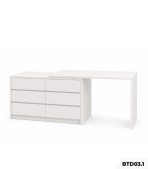Bàn làm việc kết hợp bàn trang điểm kèm tủ đa năng BTD03.1 -Trắng